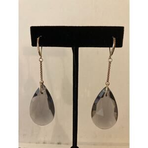 Y2K Fred Segal Sterling Silver & Smoky Lucite Drop Earrings | Never Worn